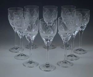 ROSENTHAL STUDIO IRIS FROSTED ETCHED set of 10 CORDIALS GOBLETS MODERN - Picture 1 of 10