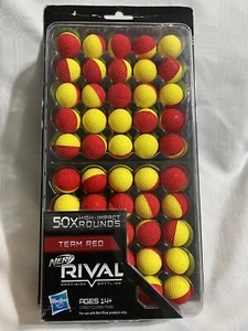 Nerf Rival Team RED 50x High Impact Rounds Refill Balls Hasbro 2017 NEW IN BOX - Picture 1 of 6