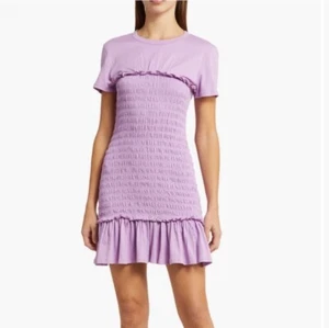 Veronica Beard Tomlin Smocked Mini Dress Lavender Size XS - Picture 1 of 5