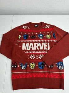 Marvel Boys Avengers Graphic Holiday Crew Neck Sweater Size L (10-12) See Notes - Picture 1 of 7