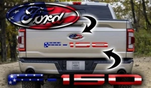 Fits 2021-2022 Ford F-150 3M USA Flag Tailgate Letter And Emblem Decals - Picture 1 of 1