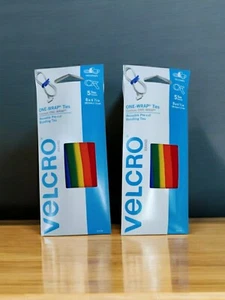 2 packs of Velcro 90438 One-Wrap Straps, Multi Color Rainbow Velcro Wire Ties - Picture 1 of 1