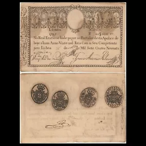 🇵🇹 Portugal Tesoro Imperial 20000 Reis 1799 Sin Sello P 15 EF-AUNC - Imagen 1 de 9