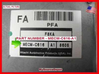 1997,NISSAN,QUEST,Engine Computer Control Module ECM,MECM-C616-A1 - Image 1 of 4