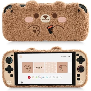 GeekShare NS2 Protective Case for Nintendo Switch 2025 Hard Shell Plush Bear - Picture 1 of 8