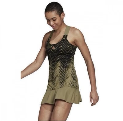 Adidas женщин теннис пиклбол спортивное платье оливковый зеленый черный размер средний - Изображение 1 из 4