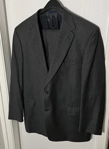 Daniel Cremieux x Loro Piana Gray Wool Mens 2pc Suit US 46R Pants 38x29 - EXC! - Picture 1 of 13