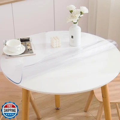 Eisdroma 48 Inch Round Clear Table Cover Protector, Clear Round P - Image 1 of 4