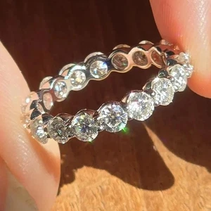 Fede nuziale 3,50 TCW rotonda creata in laboratorio fascia eternità... - Foto 1 di 5