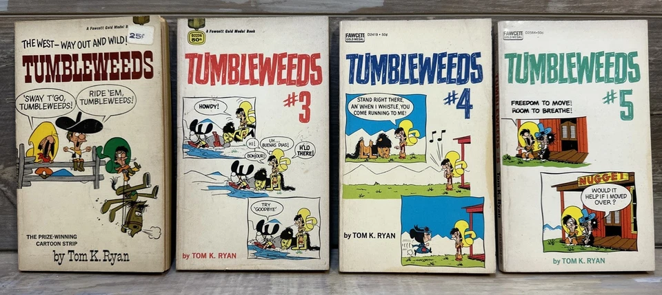 Tumbleweeds #3, 4, 5 - Paperbacks By Tom K. Ryan (Fawcett) 1968-1972 LOT OF 4 - Image 1 of 4