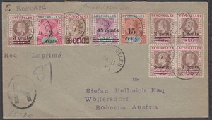 SEYCHELLES QV Classics on registered envelope sent to Austria. - Picture 1 of 3