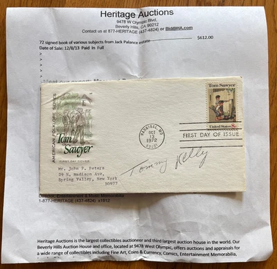 TOMMY KELLY AUTOGRAPHED "TOM SAWYER MOVIE" 1972 FIRST DAY COVER FDC ENVELOPE - Image 1 of 2