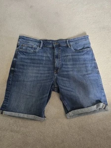 Vintage Wash Denim Shorts | Marks & Spencer M&S | 38W | Stretch | VGC - Picture 1 of 6