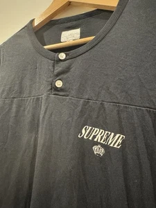 Supreme FW13 Henley Long Sleeve Crown Logo T Shirt - Large - Picture 1 of 6