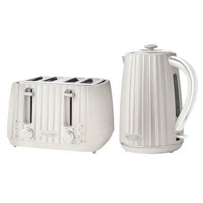 Emperial Toaster & Kettle Set Flow Series - 4 Slice Toaster, 1.7L Kettle - White - Image 1 of 4