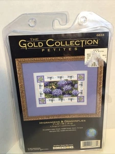 Dimensions #6833 Kit punto croce ortensie e libellule Gold Coll Petites - Foto 1 di 3