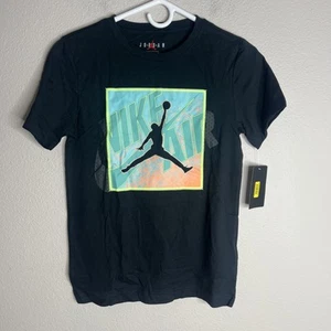 AIR JORDAN Short Sleeve T Shirt BOYS Size Medium Black Jumpman Graphic Tee NWT - Picture 1 of 9