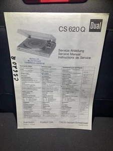 Dual CS 620 Q Turntable Service Manual Record Changer Thorens - Picture 1 of 3