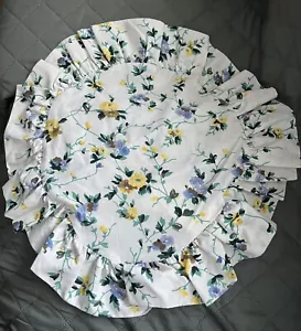 Laura Ashley Polyanthus Primrose Round Ruffled Decorative Pillow Cover - Picture 1 of 4
