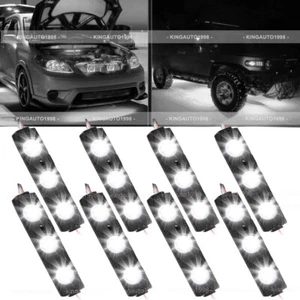 8PCS Waterproof Pickup Truck Bed Light 24 LED Pod Kit Strip White with Switch - Picture 1 of 7