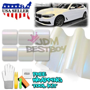 Premium Gloss Pearl White Vinyl Wrap Full Entire Car Auto Sticker Bubble Free - Picture 1 of 59