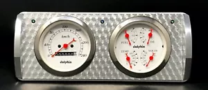 1940 Ford Car 2 Gauge Dash Panel Quad Style Insert Engine Turned Set Metric - Picture 1 of 7