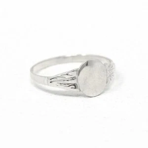Vintage 1930s Art Deco Blank Signet Style 925 Sterling Silver Women's Ring   - Picture 1 of 6