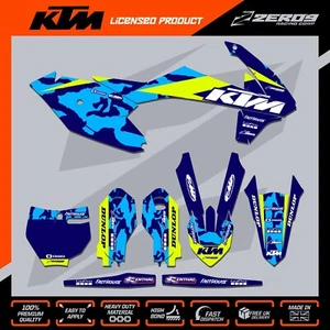 KTM 85 MOTOCROSS GRAPHICS MX GRAPHICS KIT DECALS STICKERS SX 85 CAMO BLU/YEL - Picture 1 of 3