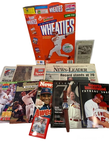 Lot of Mark McGwire Memorabilia St Louis Cardinals 70 Home Runs Watch Newspapers Cover