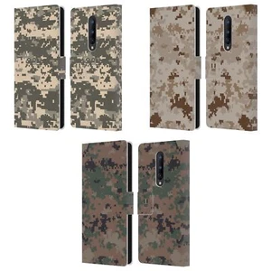 HEAD CASE DESIGNS MILITARY CAMOUFLAGE 2 LEATHER BOOK CASE FOR ONEPLUS PHONES - Picture 1 of 9