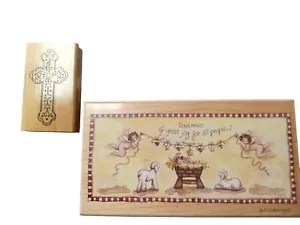 Set Timbri Cristiani in Gomma con Croce e Presepe Disegno "Buone Notizie di Grea - Foto 1 di 3
