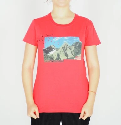 Camiseta de manga corta roja hisbisco con estampado Jack Wolfskin 1802601 para mujer Foto 1 de 4