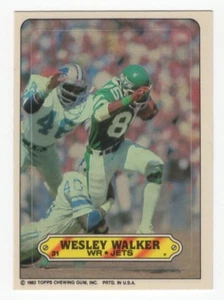 Pegatina de fútbol americano Topps 1983 #31 Wesley Walker - New York Jets - Imagen 1 de 1