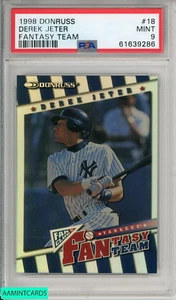 1998 DONRUSS DEREK JETER #18 FANTASY TEAM NEW YORK YANKEES PSA 9 MINT - Picture 1 of 3