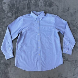 LL Bean Shirt Mens 16.5-34 Blue Wrinkle Resistant Slightly Fitted Button Down - Picture 1 of 12
