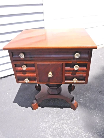 Antique Circa 1850 Flame Mahogany Sewing/Night Stand FREE shipping via. UPS Cover