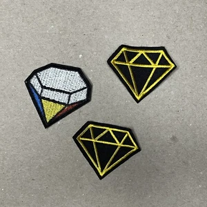 LOT of 3 Pcs Diamond Patches Sew-On and Iron-On - Picture 1 of 3
