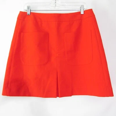 Ann Taylor LOFT мини юбка размер 10 оранжевый трапециевидный хлопок эластичной подкладки карманы новый - Изображение 1 из 4