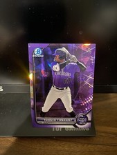 2022 Bowman Draft Sapphire Yanquiel Fernandez Purple #/10. Colorado Rockies.