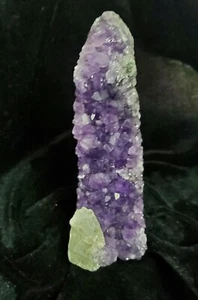 5" 218g Beautiful Amethyst w Rainbow 🌈 Calcite Geode Crystal Cluster Tower - Picture 1 of 17