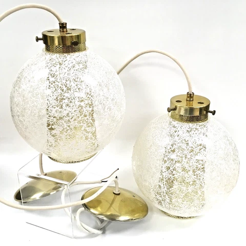 Vintage MCM 1960s Globes With Diffusers Lighting Pendant Lamp Light,  Lot of 2 Cover