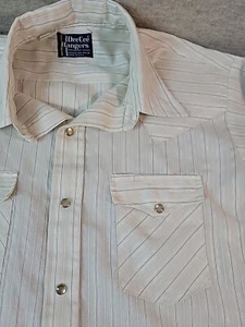 VTG Dee Cee Rangers Pearl Snap Yellow Shirt Mens Size L Long Sleeve 16-16 1/2 - Picture 1 of 20