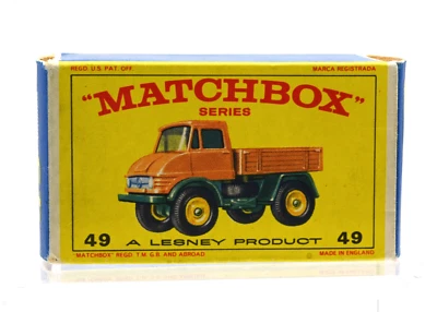 Matchbox 49 Unimog truck BOX ONLY First Version Tan Truck NM - Image 1 of 4
