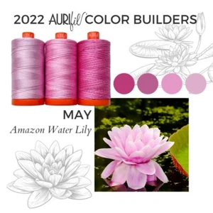 Color Builder WATER LILY Aurifil Thread Set 3 Lg Spools 1422 yds ea 50 wt Cotton - Picture 1 of 3