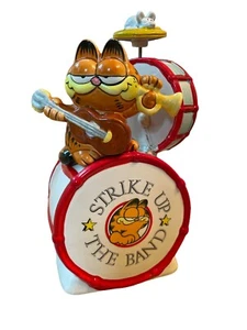 Garfield mit Maus Keramik Spieluhr von Enesco 1981 spielt "Der Entertainer" - Bild 1 von 9