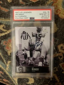 Jim Ringo 1997 Upper Deck Legends Auto PSA 10/10 Incredible Card - Picture 1 of 2