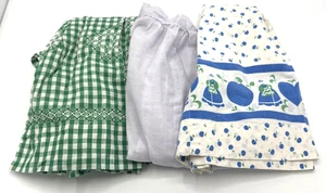 Menge 3 Vintage Halbschürze Schürzen grün Gingham blau Herzen transparent lila Requisiten 50er - Bild 1 von 19
