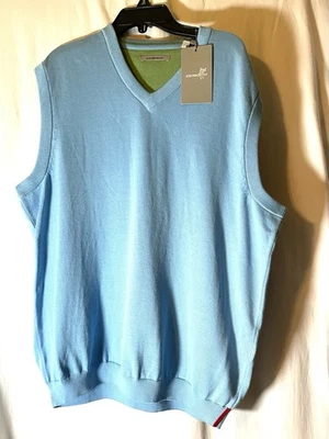 Colete de golfe masculino Ashworth médio azul-petróleo marca redes com etiquetas - Imagem 1 de 4