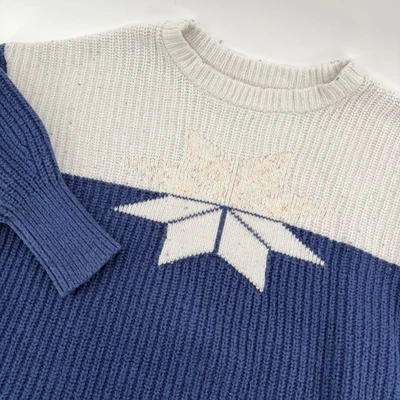 Suéter Lands End Niños Estrella Azul Gris Cuello Redondo Manga Larga Talla Grande 14-16 Foto 1 de 4