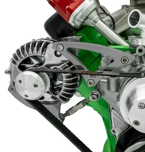 Big Block Chrysler 383 400 Alternator Bracket Silver Powder Mopar V-Belt - Foto 1 di 1